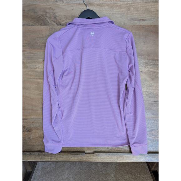 Vineyard Vines Sankaty Shep Shirt Womens XS Pink Striped Long Sleeve 1/4 Zip NWT - Picture 2 of 5